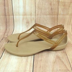 CROCS Gold Slingback Sandals Sz 10